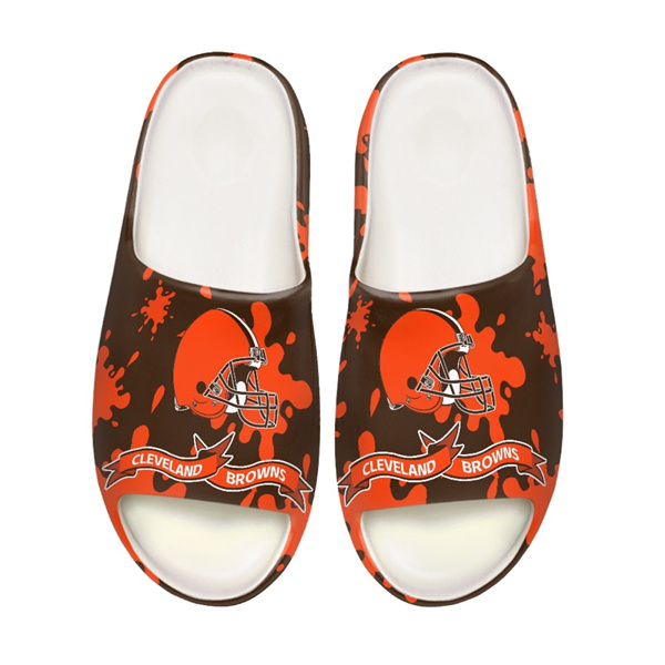 Men's Cleveland Browns Yeezy Slippers/Shoes 002